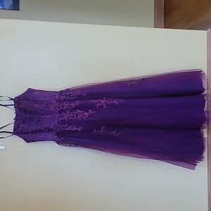 Dark plum formal lace dress